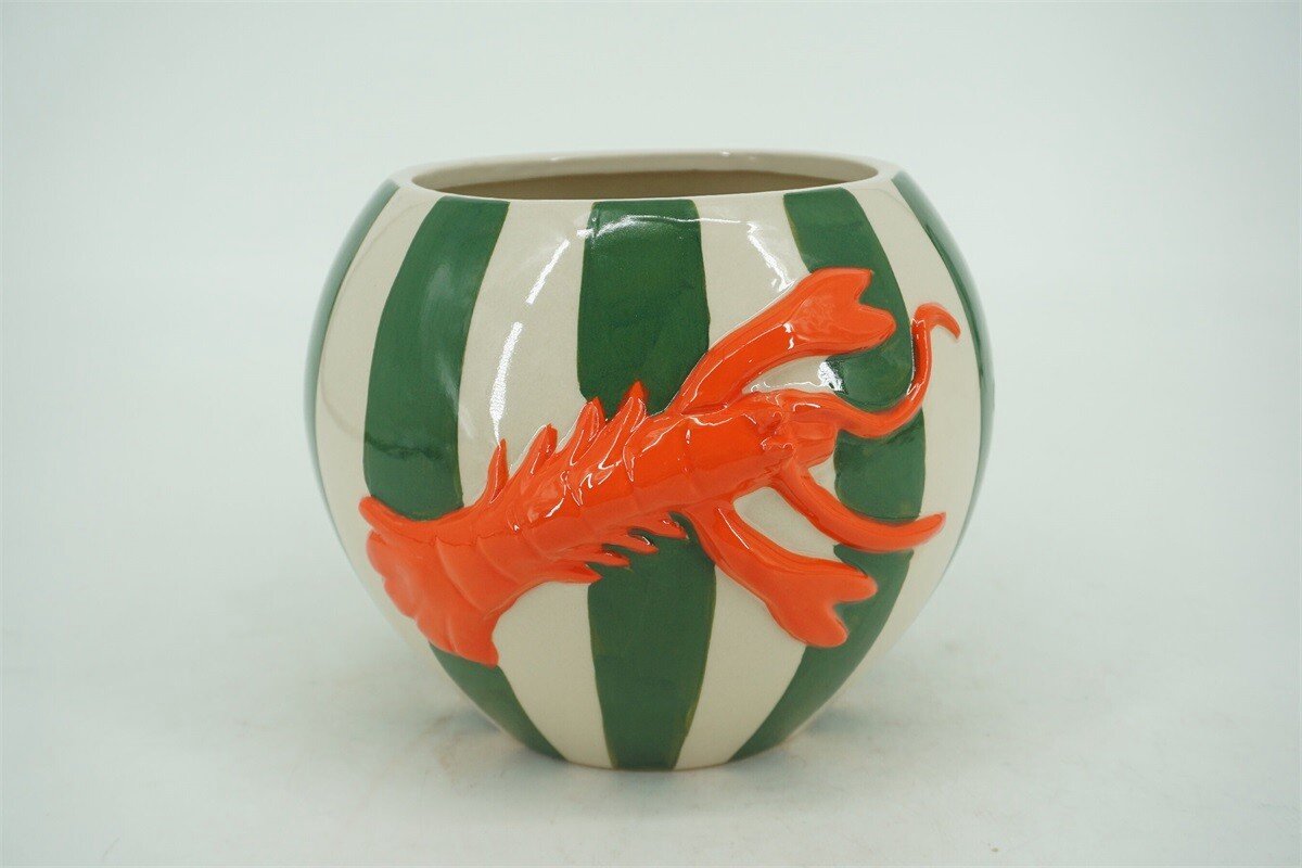 Homebound by Kolony HomeBound by KY | Aardewerk vaas lobster | bloemenvaas | vaas lobster Groen