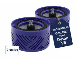 Brosendaal V6 Postfilter - Geschikt voor Dyson V6 Steelstofzuiger - SV03 SV05 SV06 SV07 - Wasbaar HEPA Filter - 2 stuks