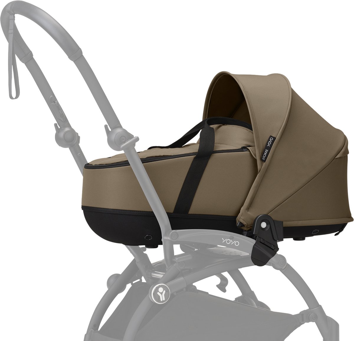 Stokke YOYO Newborn Shell, Toffee - Voor baby's tot 6 maanden of 9 kg - Inclusief semi-harde kap, tweepersoonsmatras en voetenzak - Voor YOYO-frame (los verkrijgbaar)