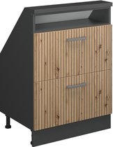 Vicco Rion Kast voor schuine wand – met 2 laden Artisanaal eiken/antraciet