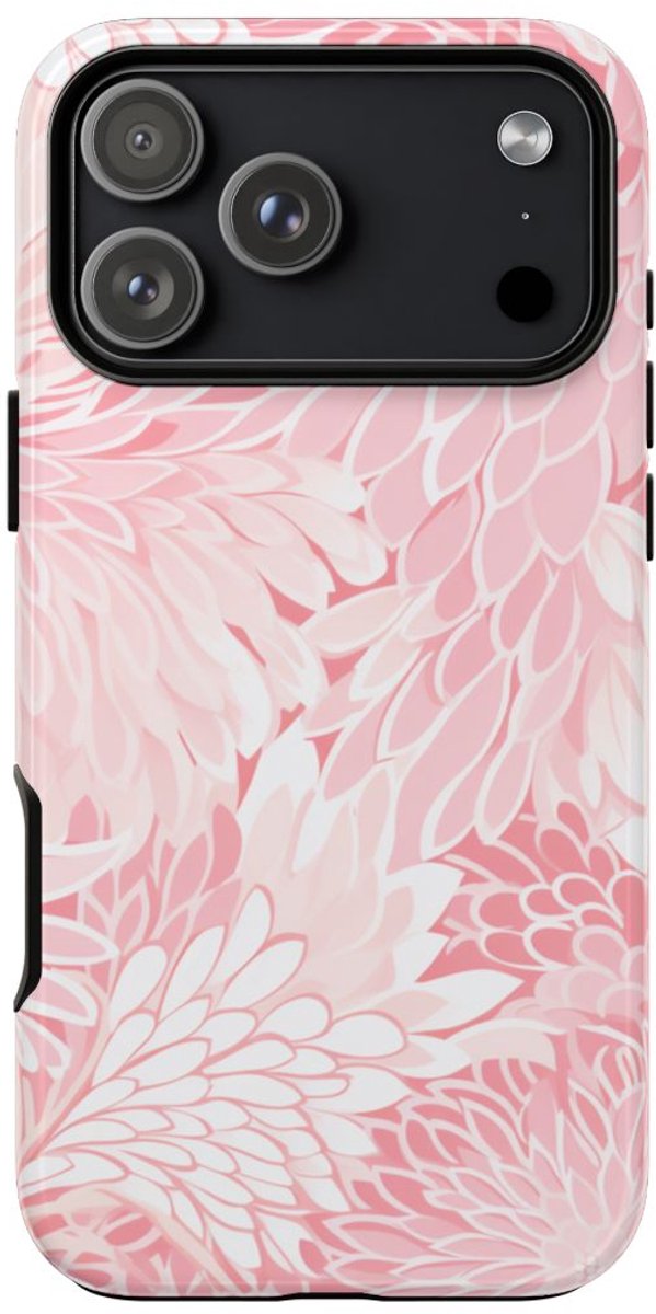 Lichtroze Bloemenpatroon – Telefoonhoesje Geschikt voor iPhone 17 Pro Max