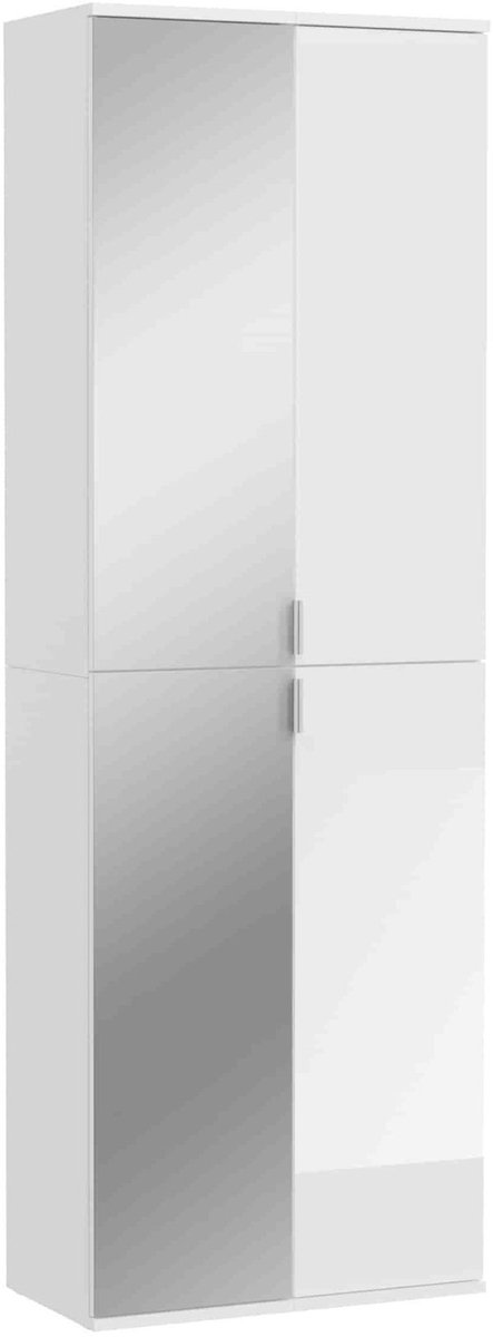 Furnilux ProjektX kledingkast 4 deuren wit, spiegel - 66cm x 193cm x 34cm