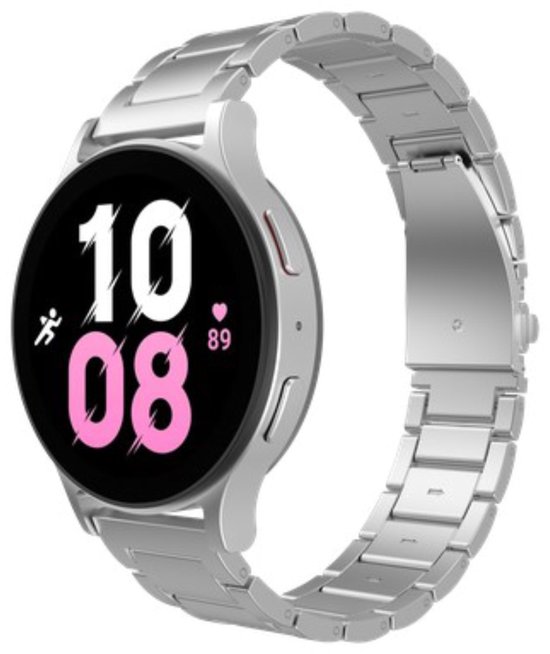 Bracelet de montre Just in Case compatible avec Samsung Galaxy Watch (Titane) - Bracelets de Smartwatch (+Kit de raccourcissement de montre) - Bracelet universel compatible avec Samsung Galaxy Watch 7 / Watch 6 / Watch 5 / Watch 4 / Watch FE - Titane