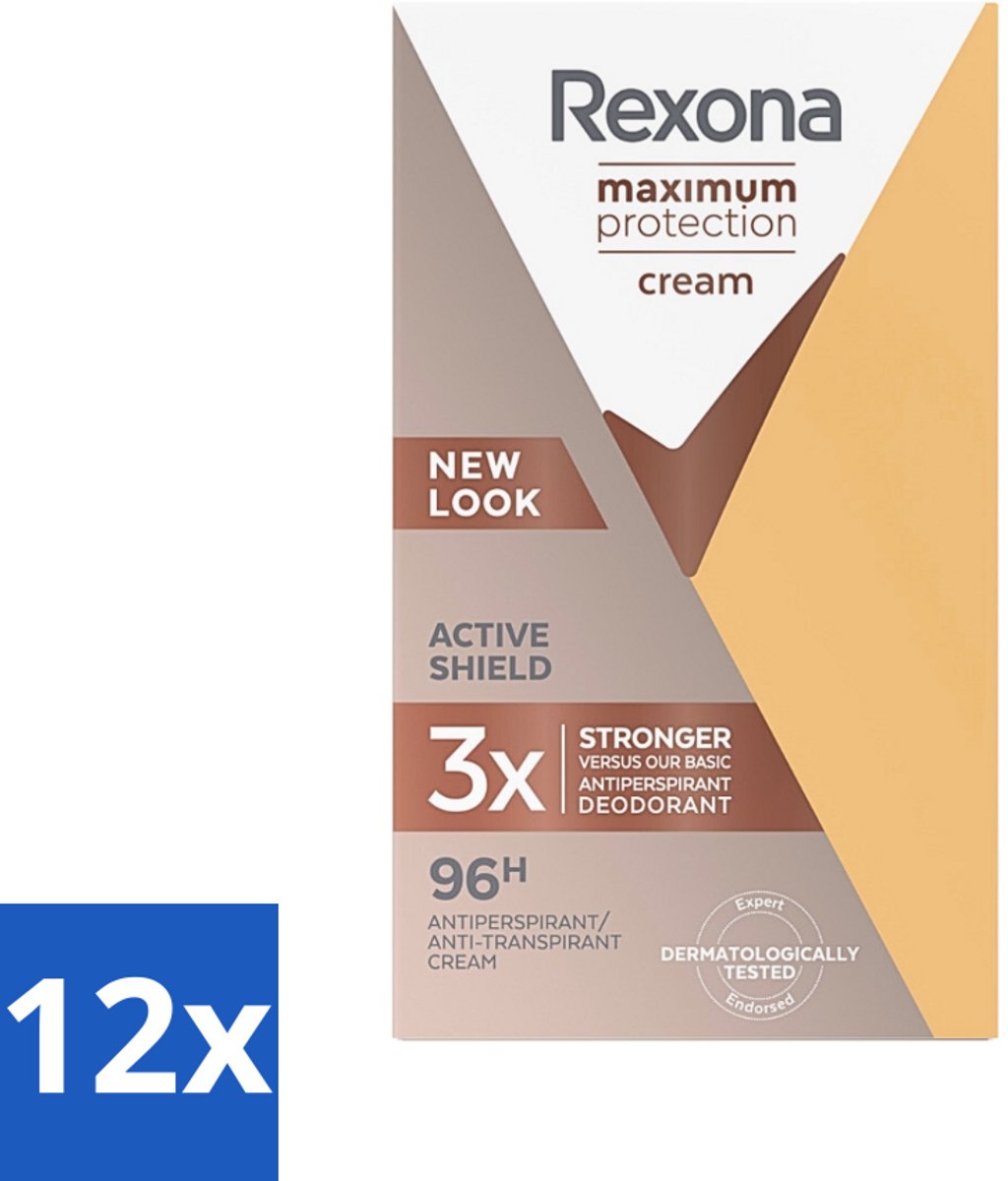 12 x Rexona - Deodorant Stick - Maximum Protection - Extra Sterke Bescherming - 45 ml - Antitranspirant - Deodorant - Vrouwen - Langdurige Bescherming - Zweet
