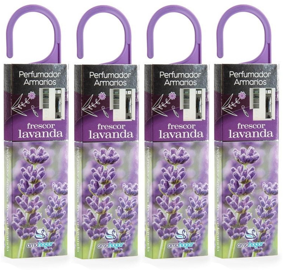 Ama Hogar Geurzakjes Lavendel geur - 6x - met ophanghaak - voor een frisse kast/was - luchtverfrisser