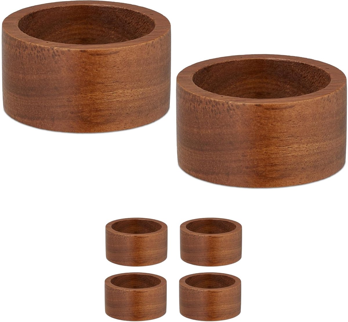 Doodadeals® - Servetringen – Servethouders – 2,5 x 5 cm – Hout – Set van 6