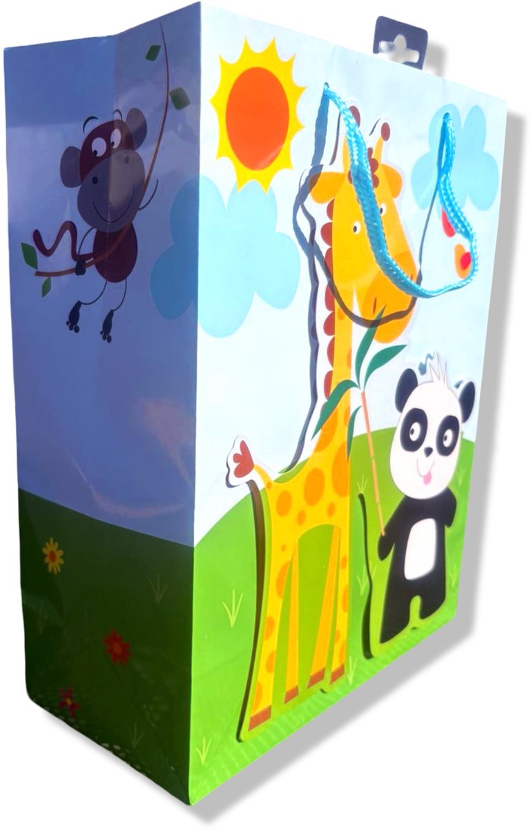4 Luxe Cadeautasjes Kinderen A4 formaat 33x26cm - Kerst Papieren cadeautasjes met Full-color bedrukking