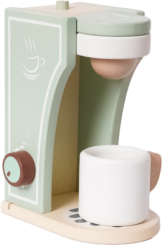 Speelgoedtopdeals - Houten Koffiemachine - Educatief - Leerzaam - Rollenspel - Speelkeuken accessoire
