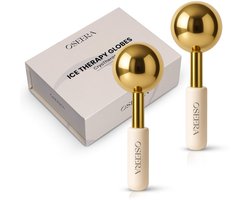 Oseera® - Ice Globes - Dermaroller - Goud met Greige Handvat – Set van