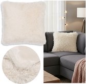 HonunGron Teddy pluche sofahoes, zachte, warme bankhoes voor hoekbank L-vorm 1-, 2-/ 3-zits, antislip fluwelen bankkussens, dikke meubelbeschermer voor kinderen, huisdieren (beige, 90 x 240 cm