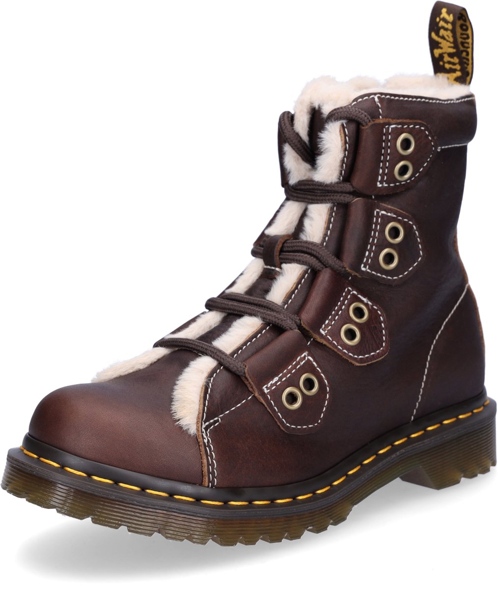 Dr. Martens dames veterlaars donkerbruin