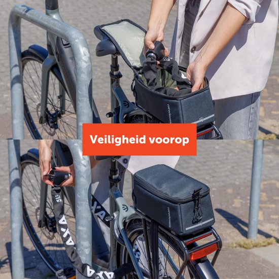 New Looxs ® Sports Trunkbag Lock - Tas voor ART Slot - Past op elke Fiets - Kettingslot Tasje - 4,5 liter - Zwart van New Looxs — afbeelding 2
