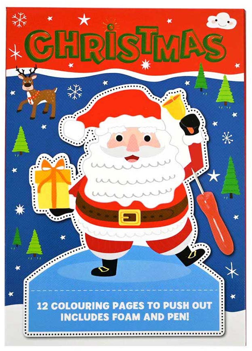 Prikblok Kerst - 12 Kleurplaten
