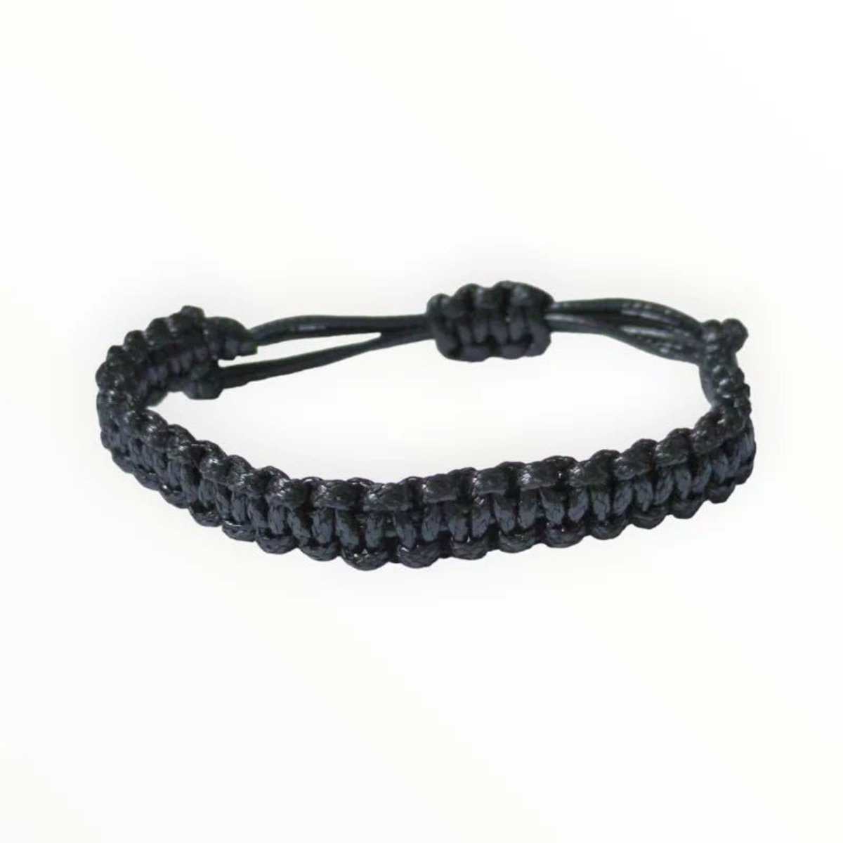 Aramat Jewels -Verstelbare nylon armband -Zwart-Unisex design - cadeau