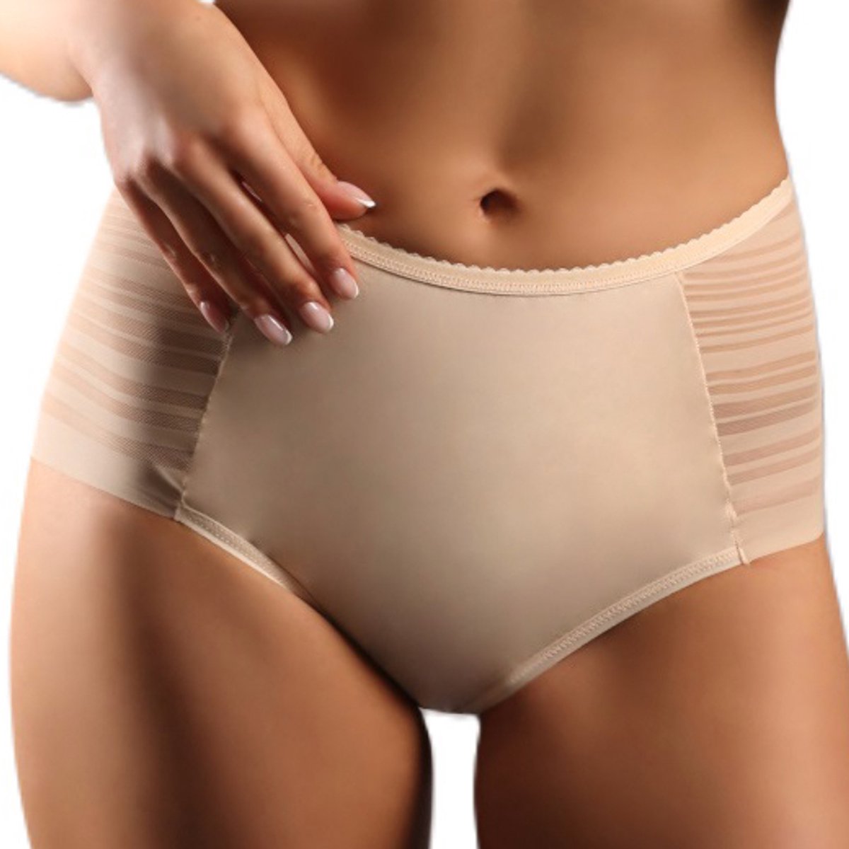 FUNNY DAY Dames Slip BENEDETTA - Beige - Maat L - Hoge taille
