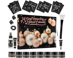 Beauty Adventskalender - met 24 Verwenproducten - Zwart/Goud Design - Make up & Skin care - Kesrt cadeau - Cadeau voor haar