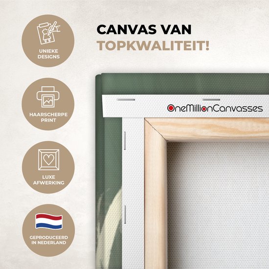 Canvas schilderij 120x180 cm - Wanddecoratie Abstract - Groen - Kunst - Modern - Muurdecoratie woonkamer - Kamer decoratie modern - Abstracte schilderijen