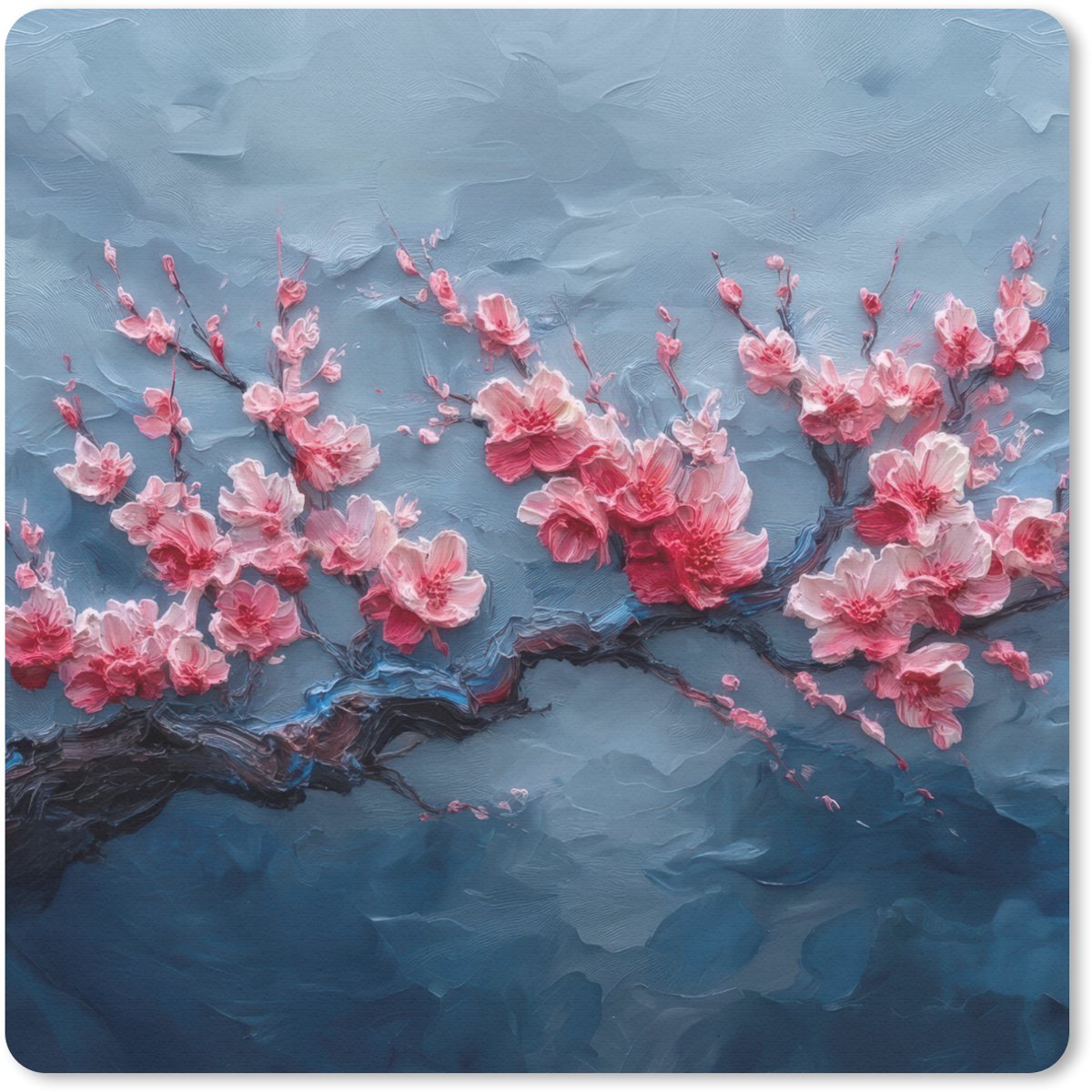 Muismat 30x30 cm - Mousepad Bloesem - Bloem - Roze - Tak - Muismatten