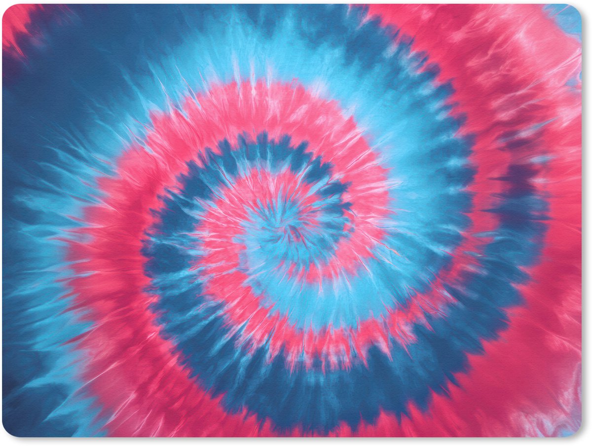 Muismat 23x19 cm - Mousepad Spiraal - Roze - Draaiend - Muismatten