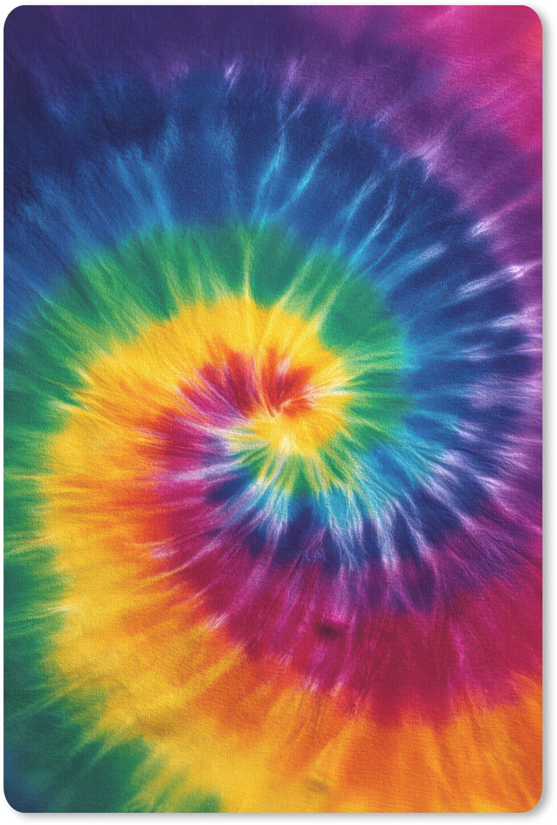 Muismat 18x27 cm - Mousepad Regenboogkleuren - Spiraal - Kleurrijk - Muismatten