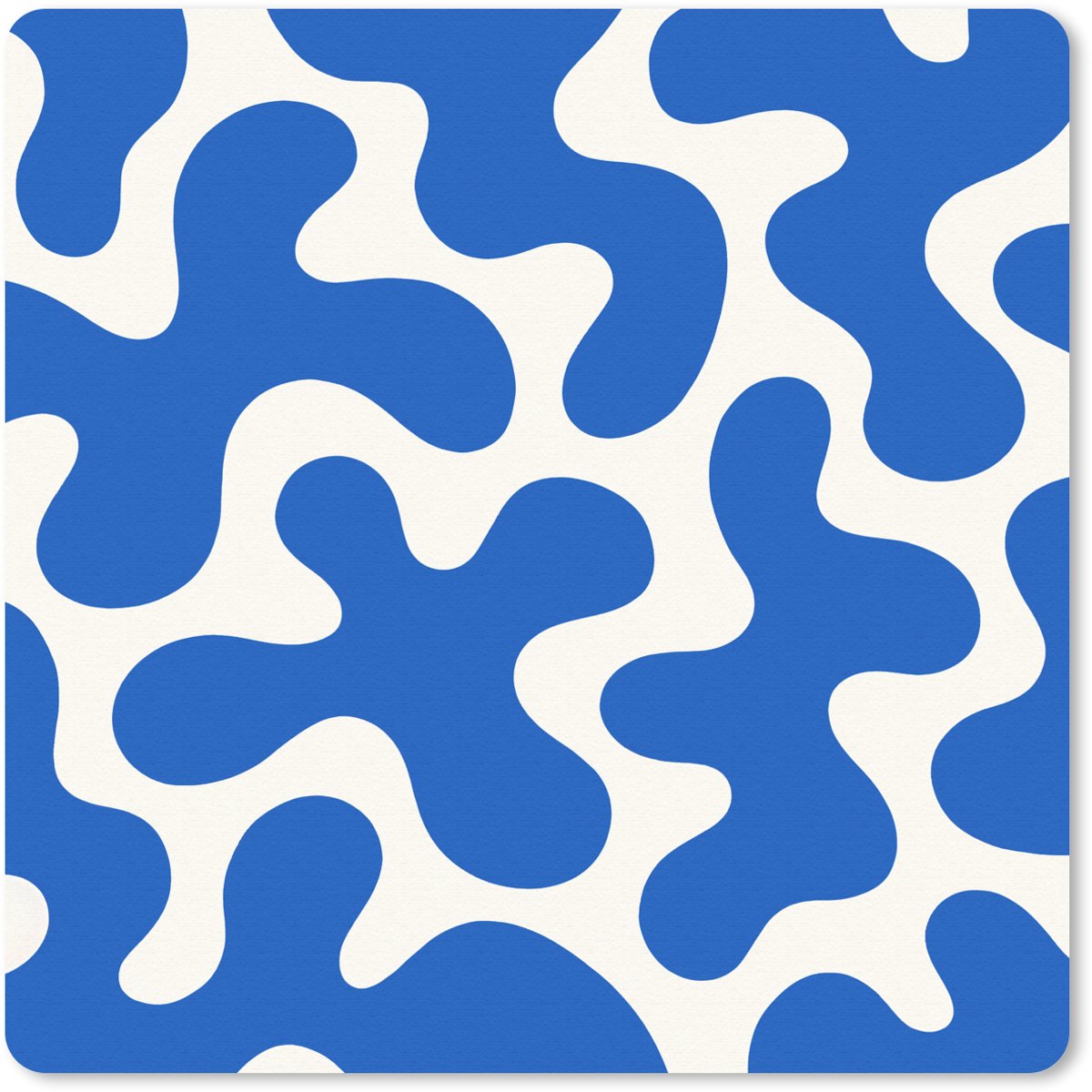 Muismat 20x20 cm - Mousepad Vormen - Abstract - Blauw - Golven - Muismatten