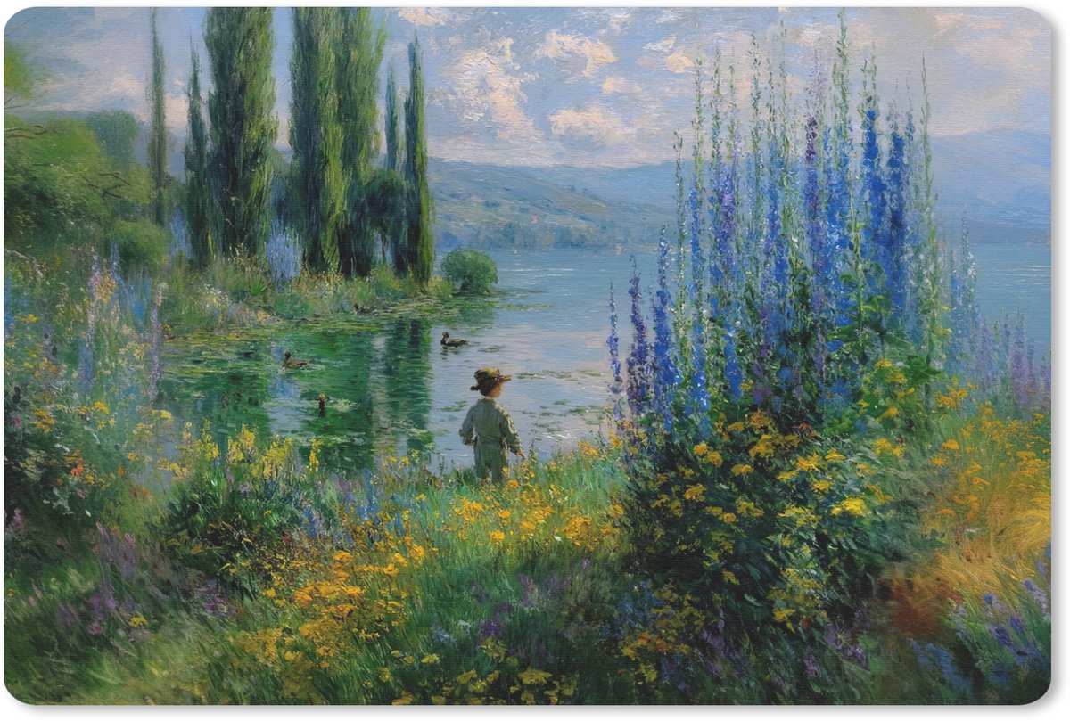 Muismat 27x18 cm - Mousepad Bloemen - Meer - Bergen - Groen - Muismatten