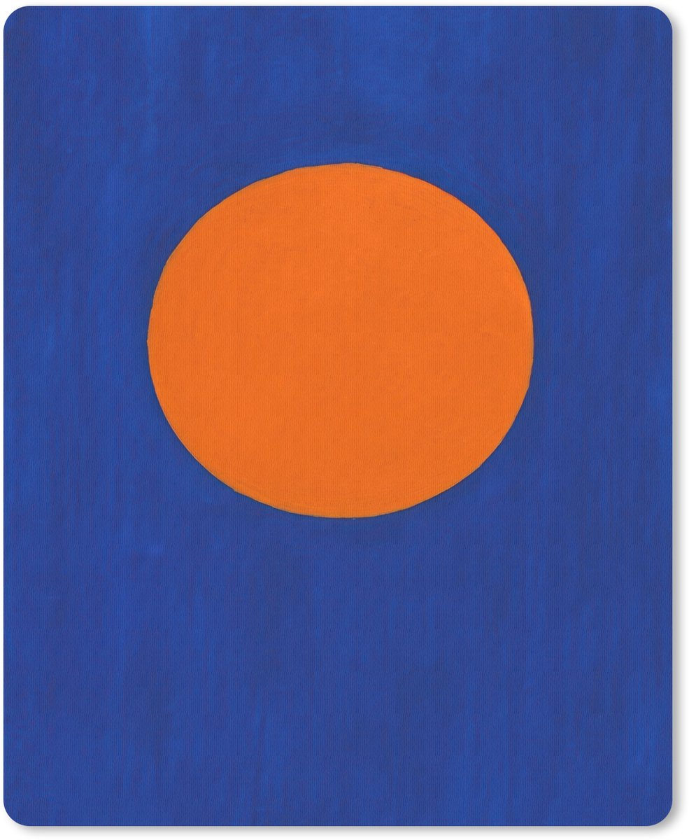 Muismat 19x23 cm - Mousepad Vorm - Rond - Minimalistisch - Blauw - Muismatten