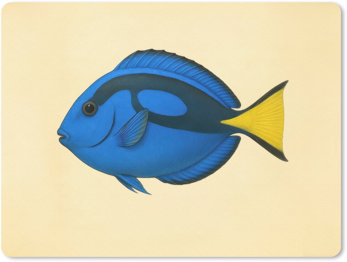 Muismat 23x19 cm - Mousepad Blauw - Dory - Vis - Staartvin - Muismatten