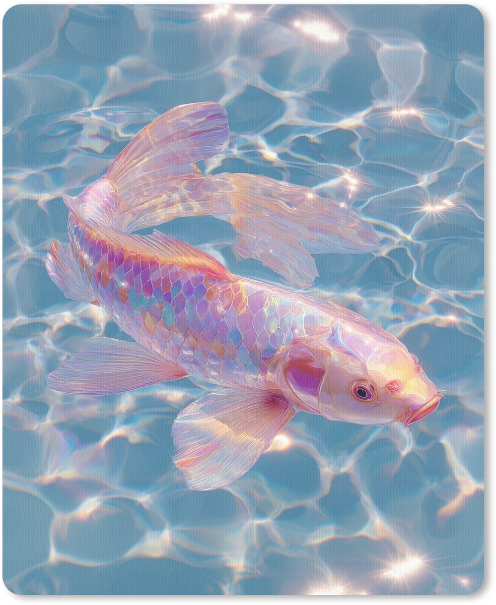 Muismat 19x23 cm - Mousepad Vis - Water - Blauw - Licht - Muismatten