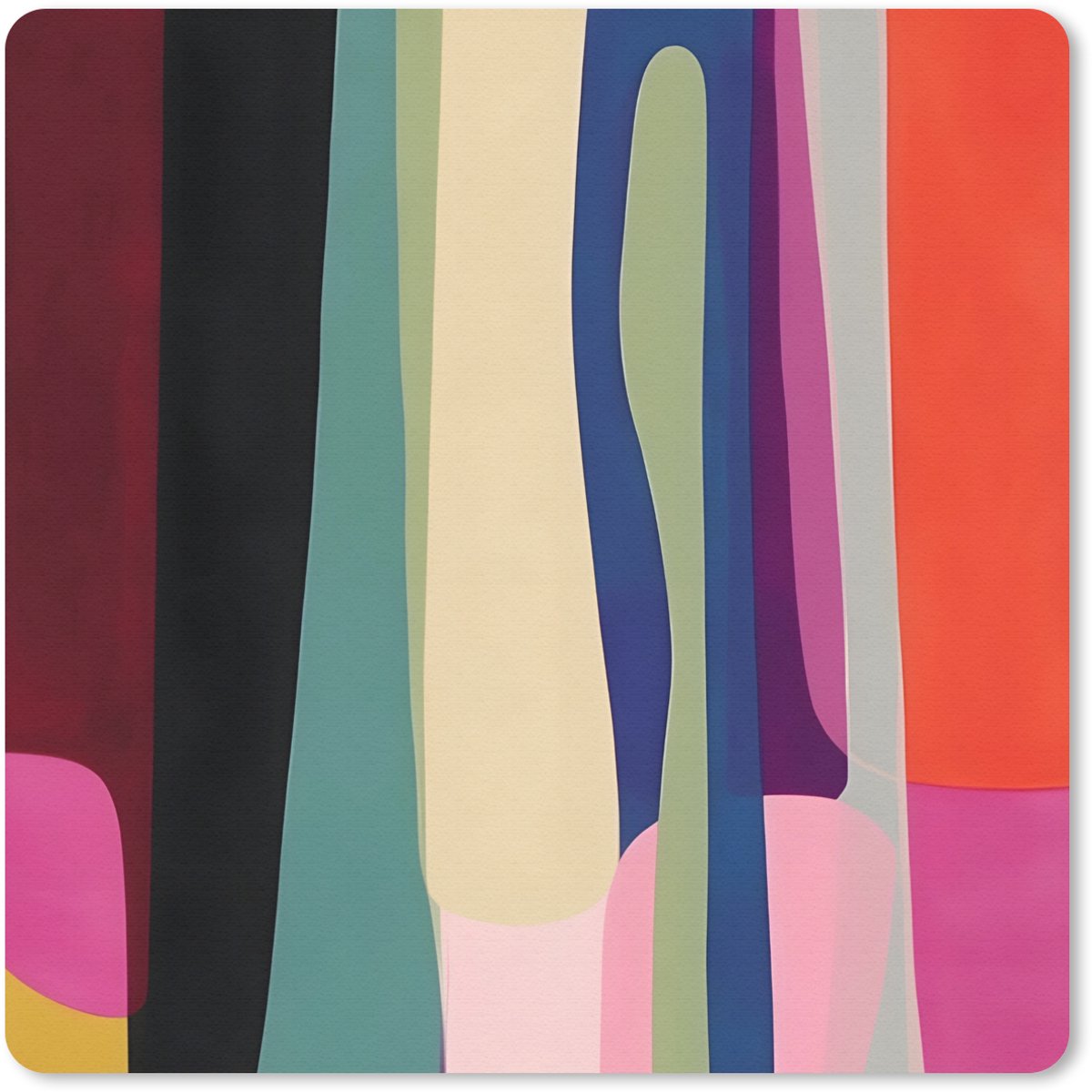 Muismat 20x20 cm - Mousepad Kleurbanen - Verticaal - Kleurrijk - Muismatten