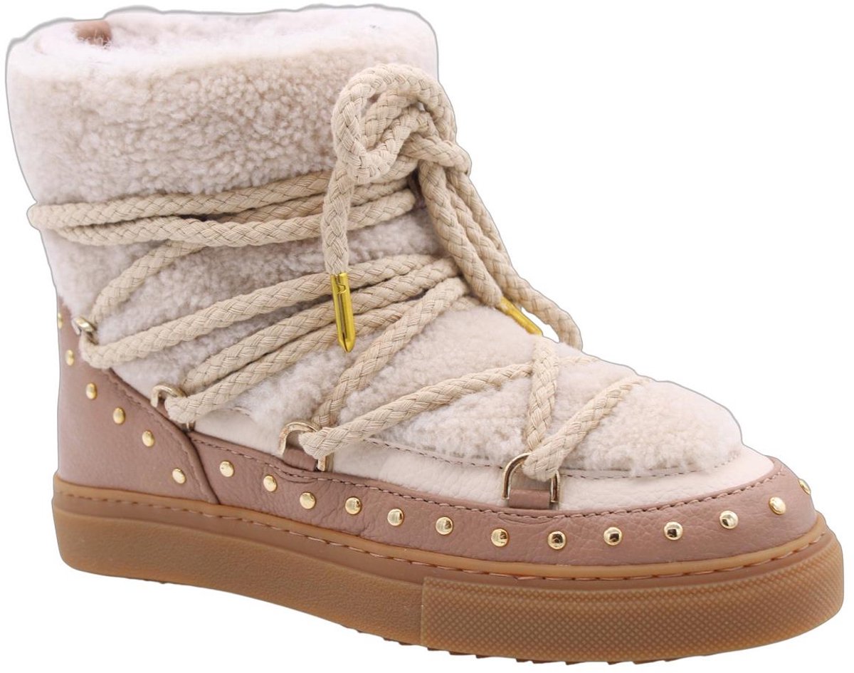 Inuikii Curly Rock Laarzen - Leer - Dames - Beige - Maat 37