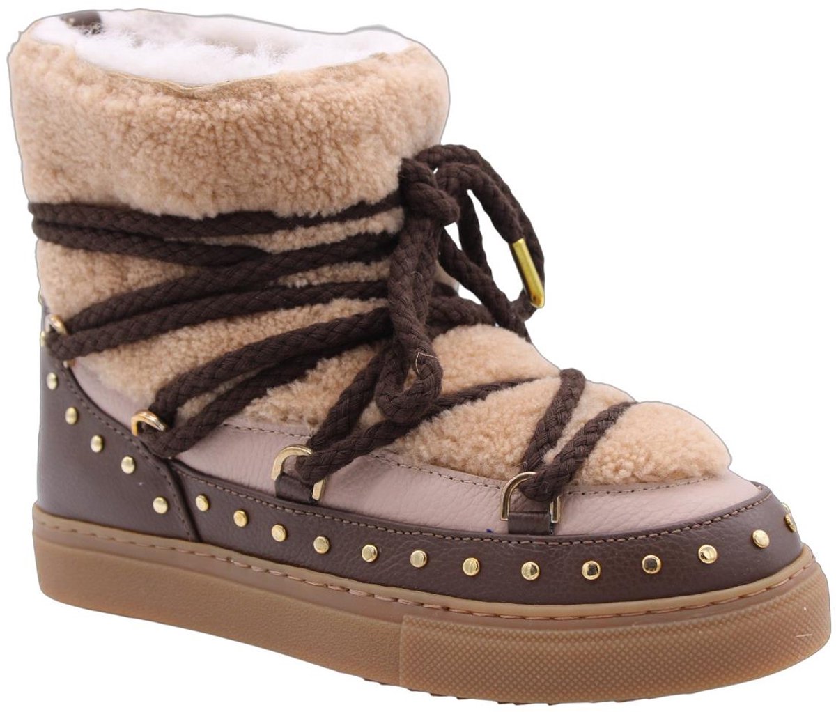 Inuikii Curly Rock Laarzen - Textiel - Dames - Bruin - Maat 41