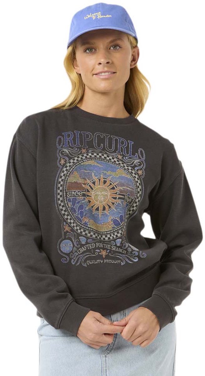 Rip Curl Luna Relaxed Crew Washed Zwart