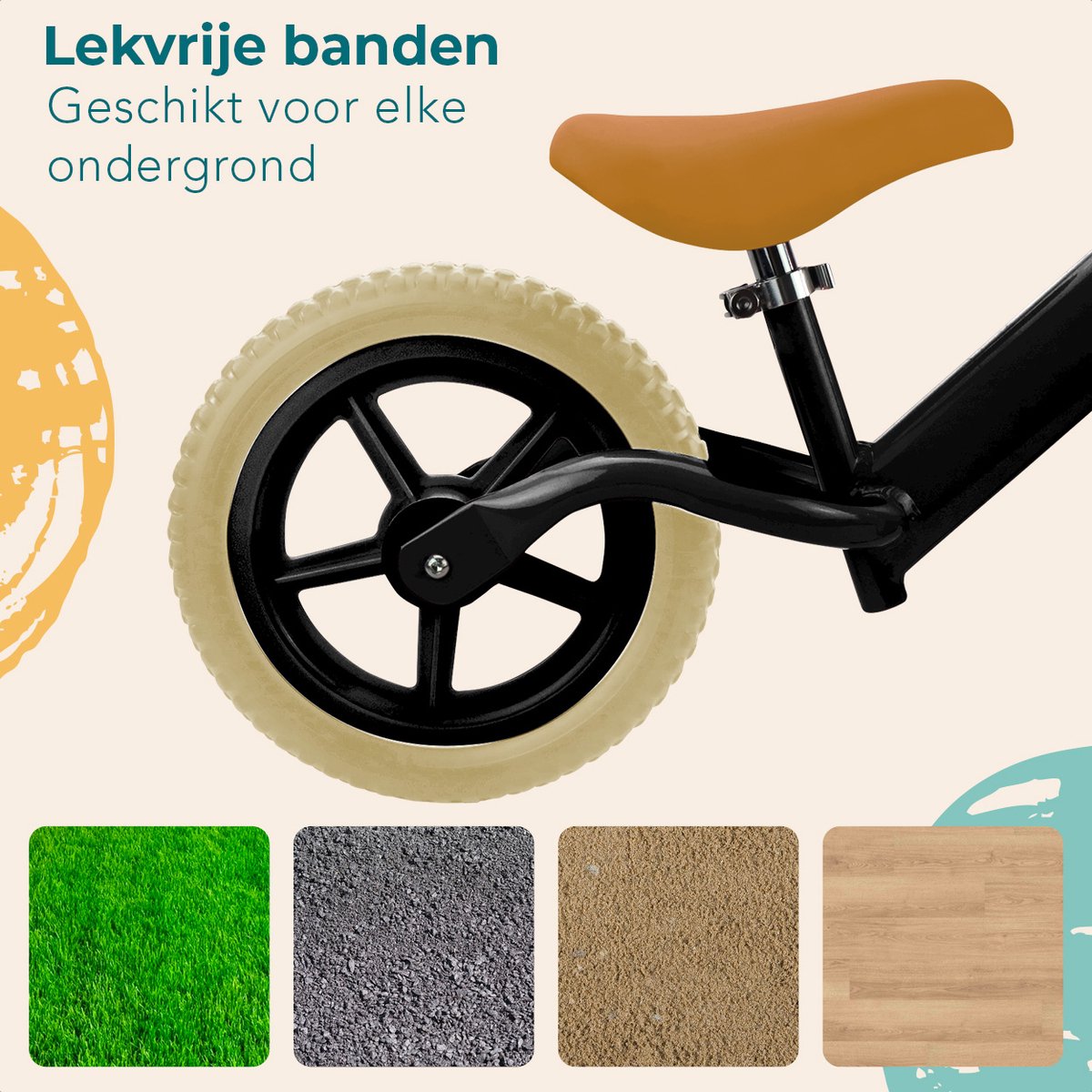 LifeGoods Loopfiets - Speelgoed 2 jaar en ouder - Jongens en Meisjes - Balance Bike - Loopfietsje - Zwart — afbeelding 6