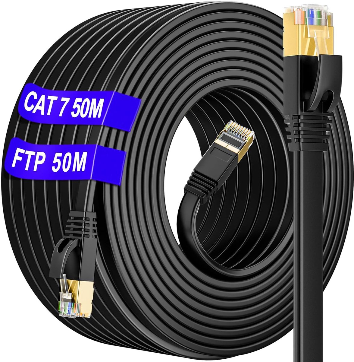 Ethernet Kabel 50m - Cat 7 Hoge Snelheid Netwerkkabel voor Gaming en Streaming