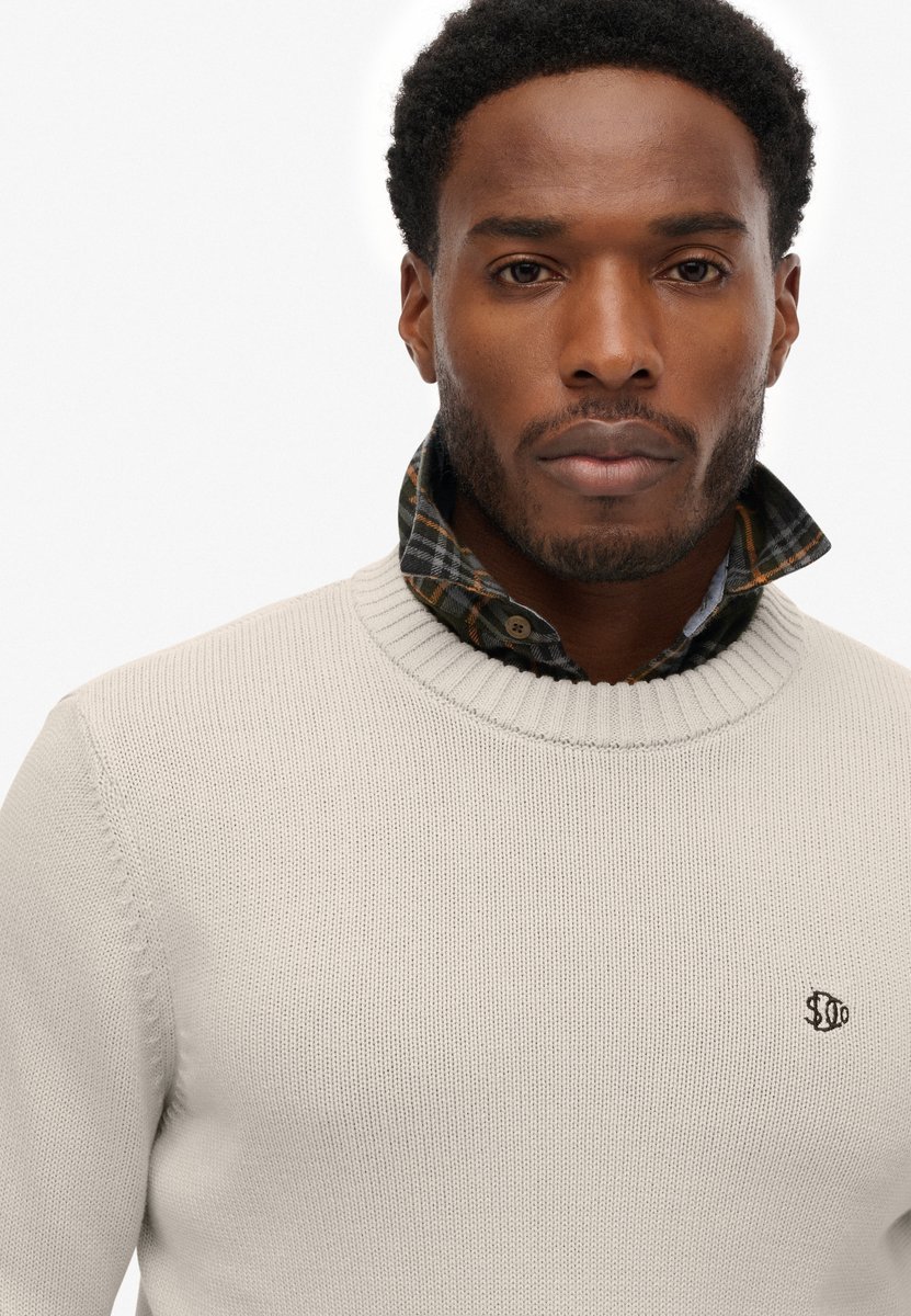 Superdry Trui Preppy Cotton Jumper M6110717a Prg Sailcloth Mannen Beige