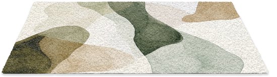 Deurmat 90x60 cm - Droogloopmat Japandi - Abstract - Groen - Mat voor binnen - Schoonloopmat - Deurmatten met print - Inloopmat