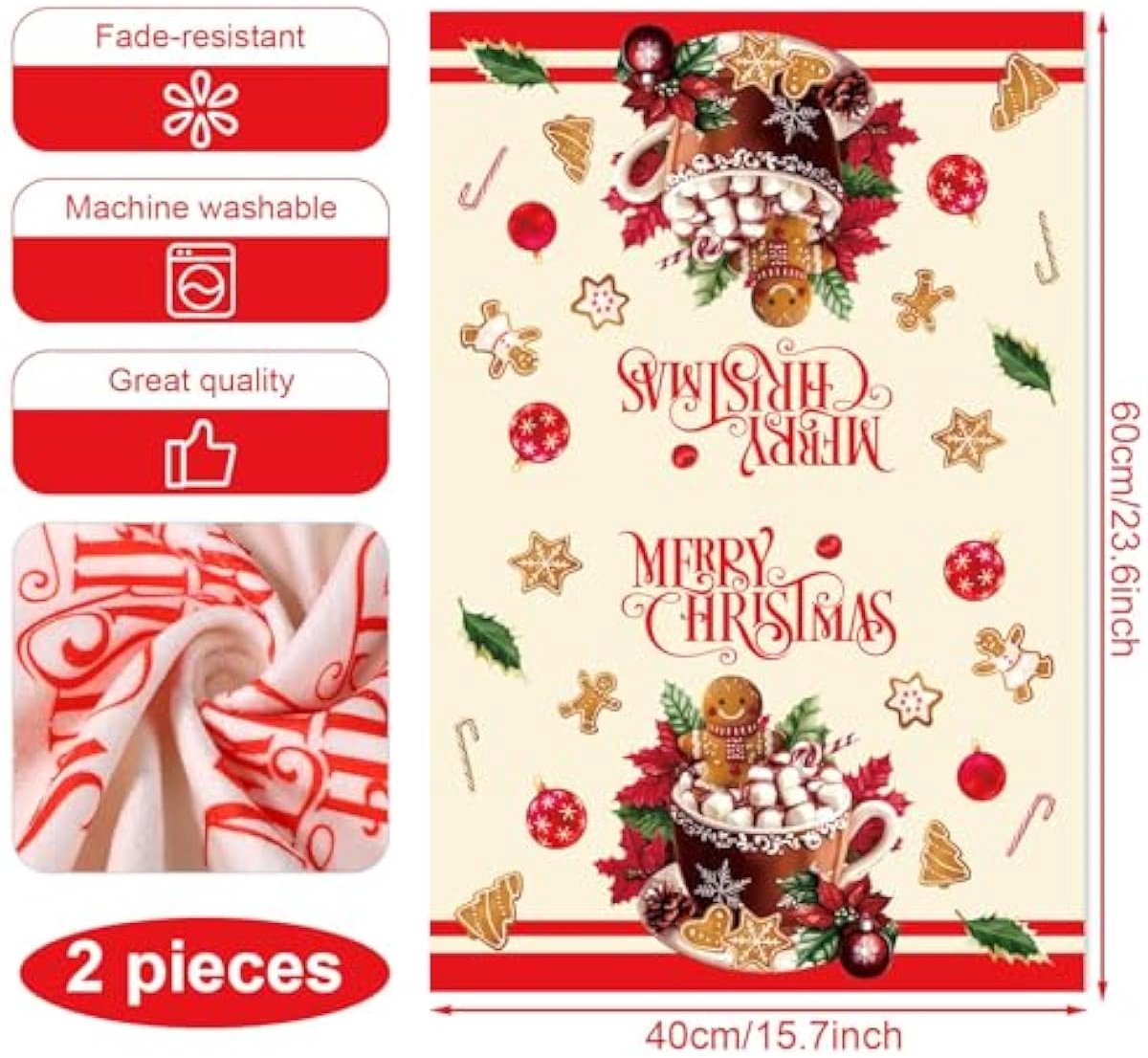 LinneA torchons de cuisine coton FRIENDS, lot de 2 - Serviette de table & torchon - Rue du Commerce