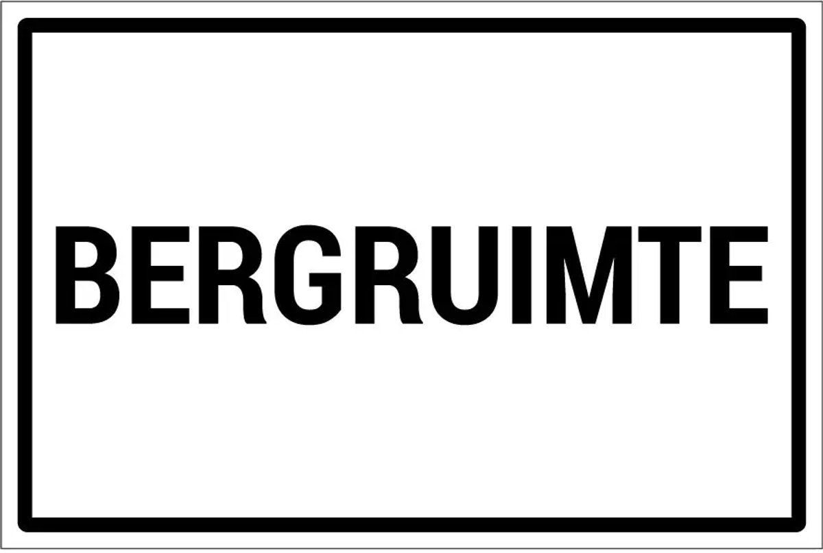 Bergruimte sticker | 30 x 20 cm