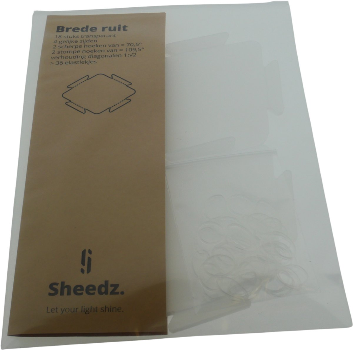 Sheedz creatieve lampenomhulsel brede ruit transparant 18 stuks.