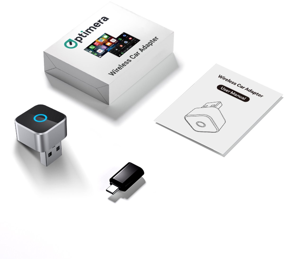 OPTIMERA® 2-in-1 Carplay Dongle PRO - Draadloos Carplay - Android Auto & Apple Carplay - Wireless Carplay - Incl. USB-C Adapter — cadeau in Gadgets - foto 8