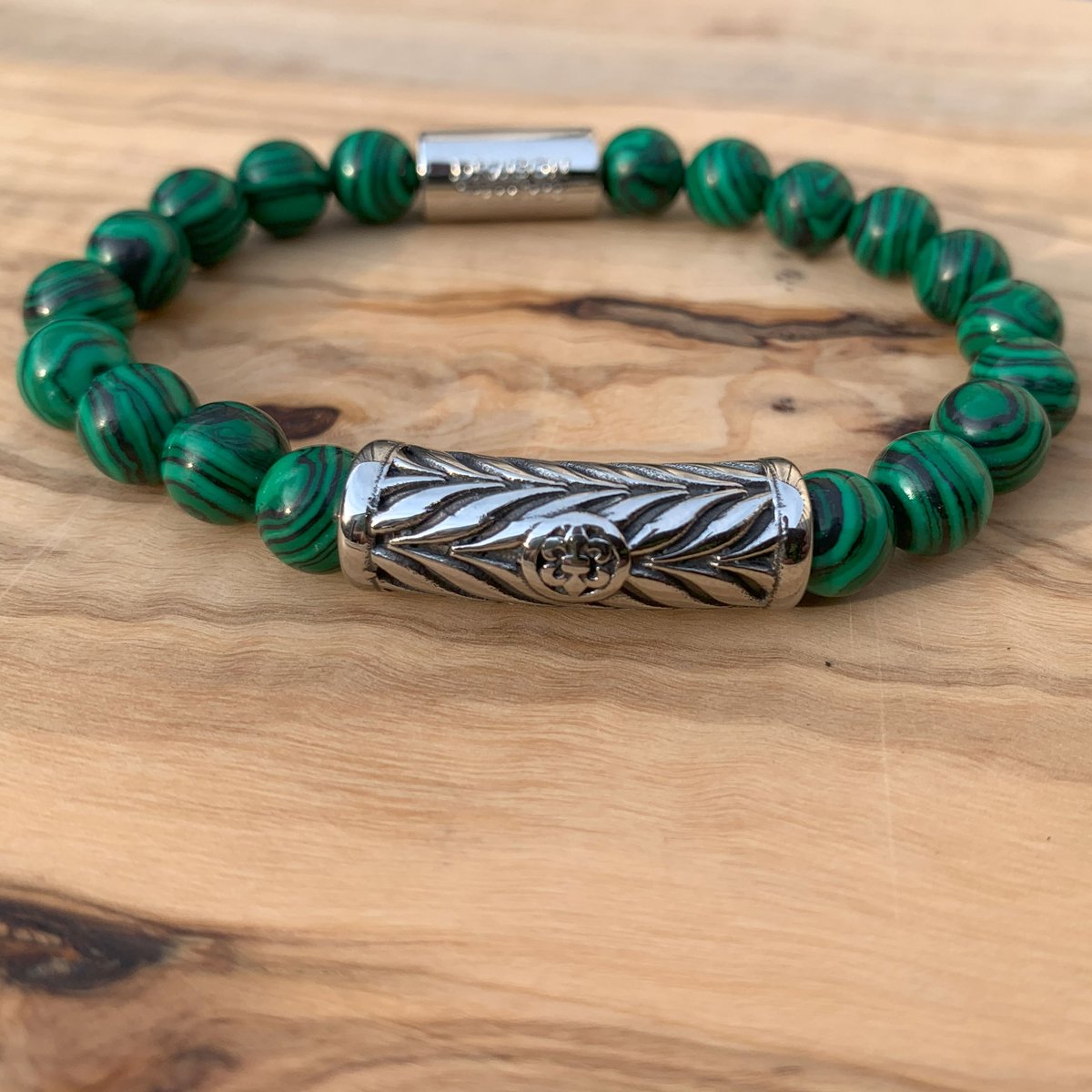 Dragon Bracelets Royal Viking - Heren Armband - Groen Malachiet - Natuursteen