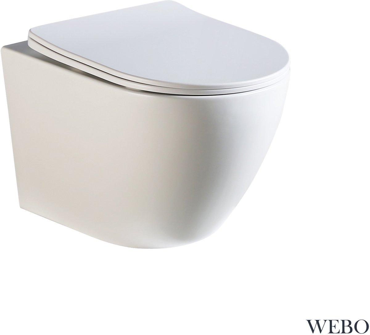 WEBO Odin Toilet Hangend Mat Wit Randloos – Kwaliteit & Design (Inclusief zitting)