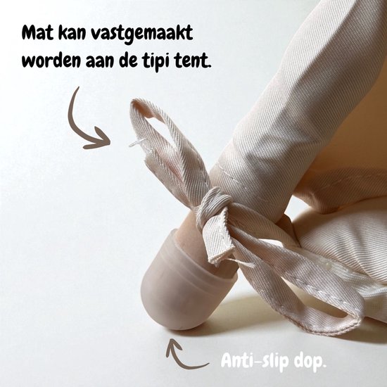 ToyStreet Tipi Tent Kinderen - Eenvoudig Opzetten - Speeltent - incl. Anti-Slip Mat & Verlichting - Crème — afbeelding 4