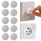 10x Baby Veiligheid Stopcontactbeschermers - Anti-elektrische Schok - Kindveilige Stopcontact Covers - Europese Standaard - Wit