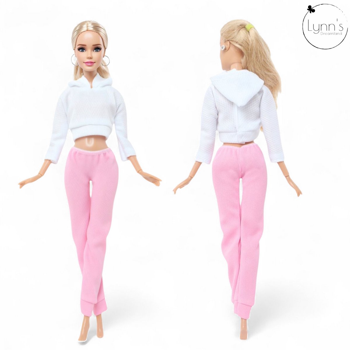 Lynn’s poppenkleertjes - Set ‘Tamara' - Geschikt voor modepop - Set van 5 outfits en 5 paar schoenen - Jurk, broek, top, trui, jas - Cadeauzakje — afbeelding 4