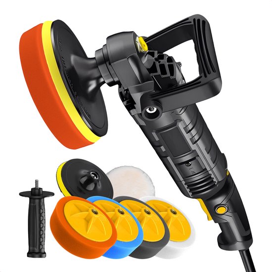 Polisseuse pour voiture Golermo® – 2 600 W, 7 vitesses – Comprend 6 disques de polissage et Accessoires de vêtements pour bébé