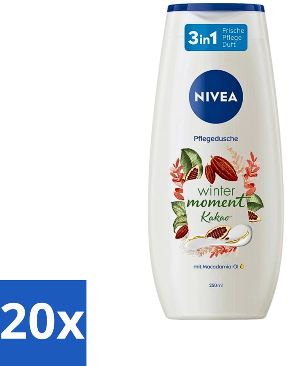 20 x Nivea - Douchegel - Winter Moment Cacao - 250 ml - Douchegel - Winter Moment - Cacao - Verzorgende Douchegel - Huid Verzorging