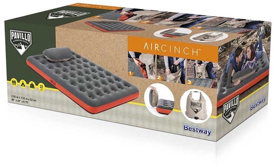 Bestway Dubbel Matras Roll & Relax 203x183x22 cm Opblaasbaar en Camping 67703 van Bestway — afbeelding 4