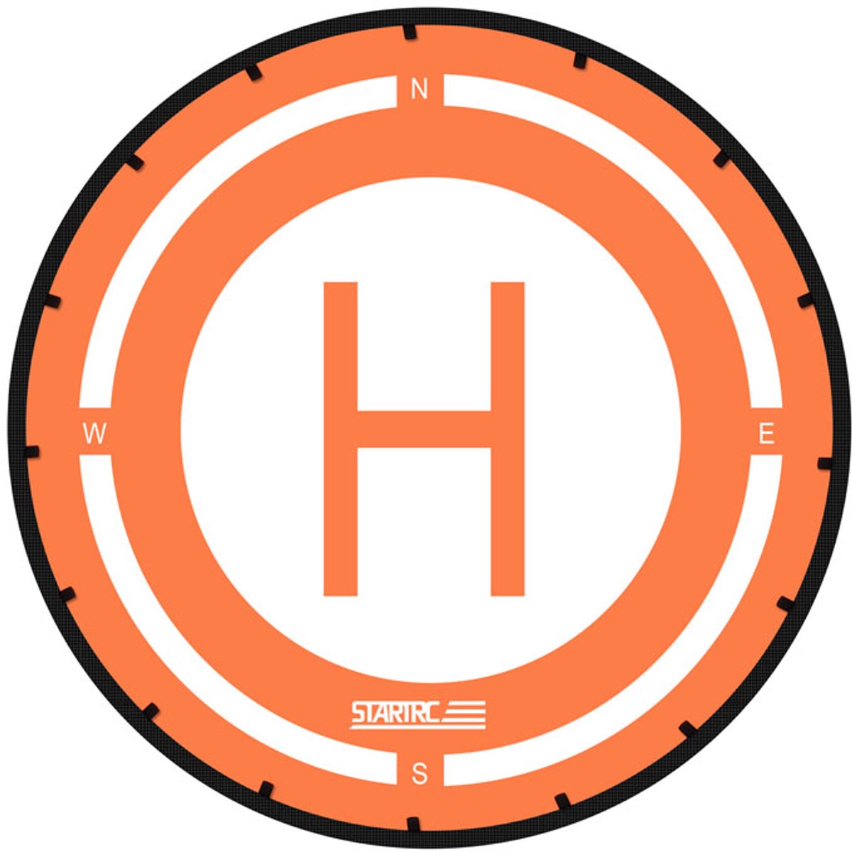 Drone Landingpad Helipad - 95cm - Opvouwbaar - Oranje/Wit